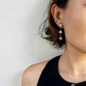 Celine - French Baroque Zirconia Dangle Earrings